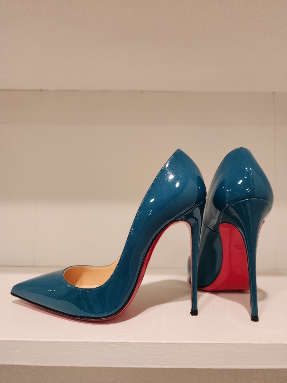 Christian Louboutin So Kate 120 Curacao Blue Patent Leather Pumps